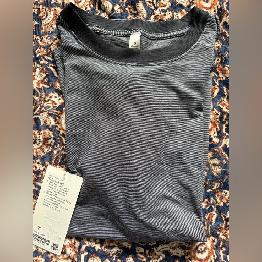 NWT! lulu lemon athletica All Yours Cotton T-Shirt in Micro Stripe